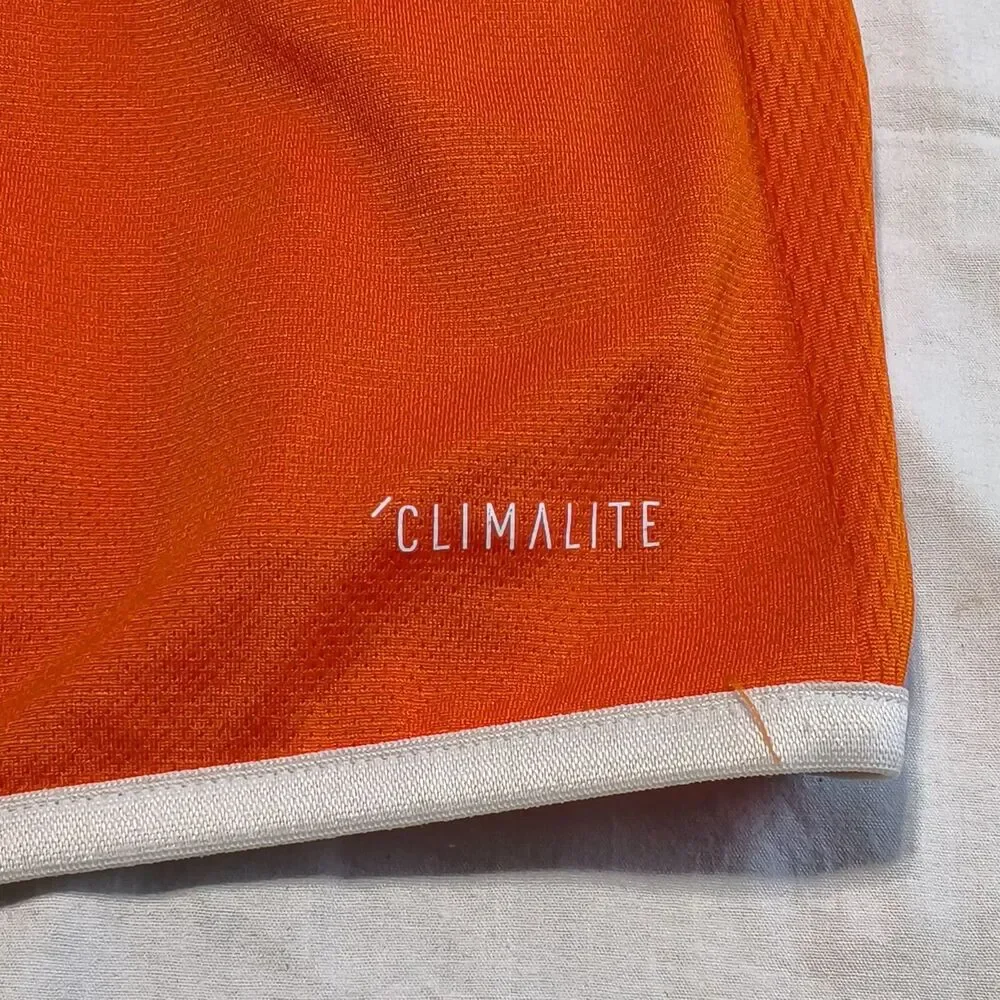 adidas Climalite Orange 1/4 Zip Mock Neck Pullover Men's L Long Sleeve
